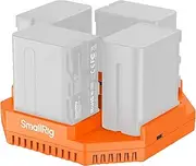 SmallRig NP-F970 4-Channel Camera Battery Charger, with PD100W Fast Charging, OLED Display, Compact NP-F Battery Charger for Sony NP-F970, NP-F750, NP-F550, NP-F570, Orange - 4837