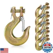 Lawei 6 Pack 5/16 Inch Clevis Slip Hook with Latch, Forged G70 Steel Clevis S