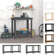 Solid Wood Pine Work Bench Garage Work Table Workstation Multi Sizes vidaXL
