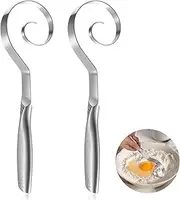 Didaey 2 Pcs Seamless Danish Dough Whisk 10" Stainless Steel Dutch Bread Dough Whisk Tool for Sourdough Bread Baking, Whisking, Pastry, Cake Batter, Biscuits, Dishwasher Safe