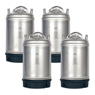 4 Pack New 3 Gallon Ball Lock Kegs for Homebrew Beer Cold Brew Nitro Coffee