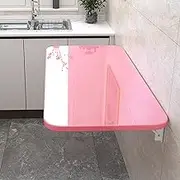 Foldable Wall Mounted Drop Leaf Table Space Saving Computer Desk Pink 90 * 50cm