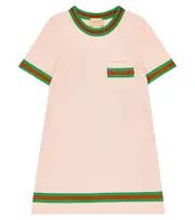 [Gucci Kids] Gucci Kids Horsebit cotton jersey dress Y 6 pink