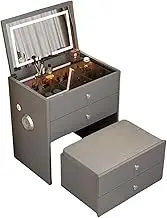 Makeup Vanity Set,Desk And Vanity Combo,Small Make Up Vanity Desk,Vanity With Mirror And Lights And Chair,Storage Makeup Table With Power Outlet And Bluetooth Stereo For Bedroom(White,27.6in)