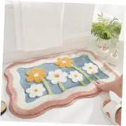 Cute Bathroom Rug, Flower Bath Mat Super Soft Fluffy Foot Mat Quick Drying