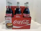 RARE! 6 Pack 12" Coca Cola Coke Green Glass 32oz Bottles Unopened! With Holder!