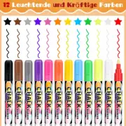 12x Liquid Chalk Marker Pens LED Writing Board Glass Window Pen 3mm/6mm AU