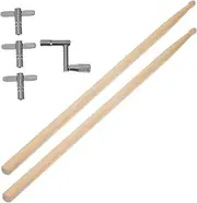 Kisangel 1 Set Drum Sticks with Convenient Drum Key Tuning Wrench for Essential Accessories for and Musicians the Go