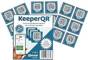 KeeperQR - 18 Pack - QR Code Labels for Water Bottles, Laptops, Notebooks, Bikes, and More - Lost and Found Alert Sticker Decals