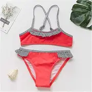 [JINSUOZY] DXXLD 1~14Years Children Swimwear Girls Swimsuit Kids Girls Beach wear Bathing Suit Girls Bikini Set Biquini Infantil-ST108MIX (Color : ST139 red, Size : 9 10Y)