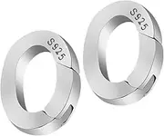 SHINEOFI 2pcs Silver Oval Pearl Necklace Enhancer: Bracelets Shortener - Lobster Spring Rings Connector - Metal Clasp Carabiner Snap for Crafts Earrings