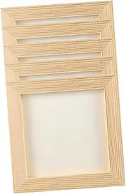 Blank Clay Wooden Frames 5 Pack 15x15cm Diy Photo Frames for Boys and Girls