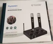 Portable Karaoke Microphone Mixer System Set, with Dual UHF Wireless Microphones