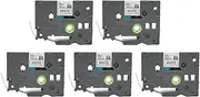 5 Pack Label Maker Tape Replacement for Ptouch PT D210, PT H100,PTD220, PT 1290 Label Maker, Tape for P Touch Standard Laminated TZe 231 TZE231