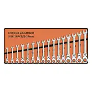 OZNALA Flex Head Ratcheting Wrench Spanner Set 6-24MM Metric Combination Spanner Tool