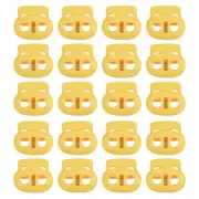 0.8x0.9" Cord Locks, 30 Pack Double Hole Spring End Toggle Stopper, Yellow