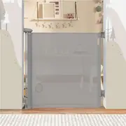 Bopeep Baby Safety Gates Mesh Retractable Pet Stair Doorways Guard 150/300CM Grey-150cm Wide