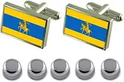 [Select Gifts] Shirt Dress Studs Schwerin City Germany Flag Cufflinks