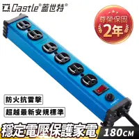 在飛比找Yahoo奇摩購物中心優惠-【Castle 蓋世特】鋁合金電源突波保護插座/延長線/插頭