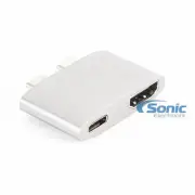Cordless Dual Type-C to HDMI Adapter 4K USB-C Hub with Charging for MacBook Pro