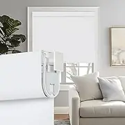 Persilux No Drill No Tools 100% Blackout Roller Shades for Window Blinds Cordless Room Darkening Roller Blinds, UV Protection Thermal Insulated Shades for Home Easy to Install (White, 24" W x 72" H)