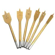 6Pcs 10-25mm Flat Wood Drill Bit Set HSS Flat Drill Bits Titanium Coated