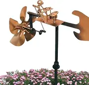 Handmade Metal Drummer Windmill, Percussionist Music Figurines Windmill Statue, Drummer Windmills Garden Decoration, Wind Spinners Decor for Yard Patio Lawn Porch Backyard