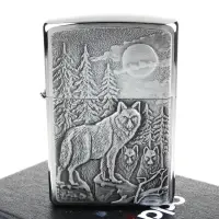 在飛比找momo購物網優惠-【Zippo】美系~Timberwolves-灰狼圖案貼飾打