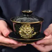 Chinese Gold Encrusted Bowl Master Pure Hand Encrusted Silver Bowl Cup