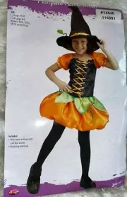 Pumpkin Patch Witch Costume Child Halloween Costume Cosplay Sz XL 4-6 Toddler