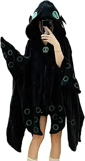 [NUXMAW] Cute Bat Blanket Hoodie, Wearable Bat Blanket Adult, Soft Animal Hoodie for Halloween Cosplay, Cozy Bat Throw for Women (Bat C)
