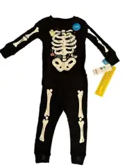 carters baby boy 12 months Glow In The Dark Skeleton 2 Pc Pjs NWT