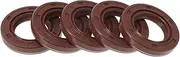 X AUTOHAUX Universal Oil Seal TC Double Lip W Steel Spring Seal Ring Rotary Shaft Seal 17x28x5mm High Pressure FKM Rubber Brown 5 Pcs