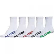 Globe - Stealth Crew Youth Socks White 5 Pack