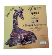 SunsOut Shaped Jigsaw Puzzle African Spots Giraffe Eco 700 pieces By Lori Schory