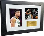 12x8 A4 Giannis Antetokounmpo Milwaukee Bucks Autographed Signed Photo Photograph Picture Frame Basketball Poster Gift G