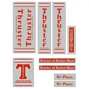 Thruster - BI POWER RED T on chrome decal set- old school bmx