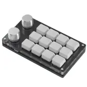 12-Key USB Mini Mechanical Keyboard Programmable Keypad w/ 2 Knobs Driver-Free A
