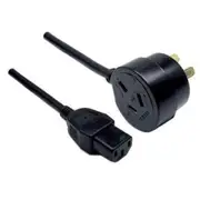 Dynamix C-POWERCT12 10A 3 Pin Tapon Plug to IEC C13 Power Cord - 1.2m - Black SAA Approved [C-POWERCT12]