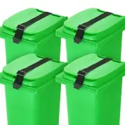 4 Pieces Trash Can Lid Lock Garbage Strap Trash Can Bands Adjustable Dustbins Se