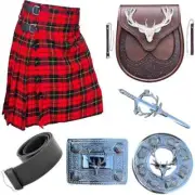 8 Yard kilt - Scottish tartan KILT 6 PCS Deal for Men's Royal Stewart Tartan