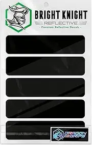Reflective Motorcycle Helmet Decals, 5 Pcs Black Reflective Tape Decal, Made with 3M Retro Reflective Stickers for Helmet Vinyl by Bright Knight Decals