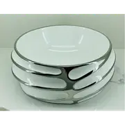 510*400*145mm SIMA Gloss White Ceramic Above Counter Basin Electroplating Silver 32mm No OverflowWaste Not Included With Basin