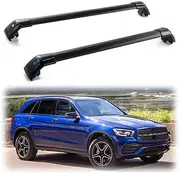 TINIANHHCT Cross Bars Lockable Fits for Mercedes Benz GLC X253 2016-2022 with Flush Side Rails Roof Rack Cargo Luggage Carrier, Black