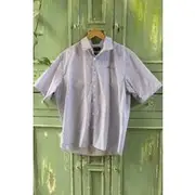Mens Blue Man Super Oversized Stripe Cotton Short Sleeve Shirt