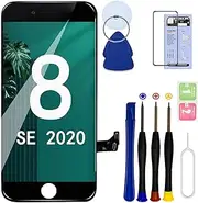 SIMDOG for iPhone 8/ SE 2020 2nd Generation Screen Replacement Black,LCD Touch Digitizer with Repair Tools for A2275, A2298, A2296.with Screen Protector (Black, 8G)
