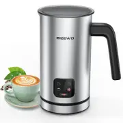 Milk Frother and Steamer, Electric Milk Warmer with Touch Screen, BIZEWO 4 IN 1