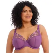 Elomi Charley EL4380 purple lace floral Full Figure Plunge J Hook bra NEW 36L