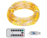 LED String Lights Warm White 300 LEDs 30m with Remote Control and 8 Lighting Modes
