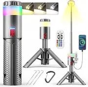Telescopic Camping Lights,Camping Lantern, Rechargeable with 15 Color Temperatures 10000mAh Camping Essentials,Portable Waterproof Lanterns for Power Outages, Emergency, Hiking